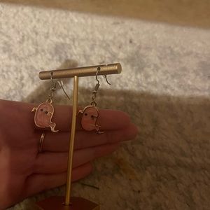 Pink Ghost Tear-Drop Earrings